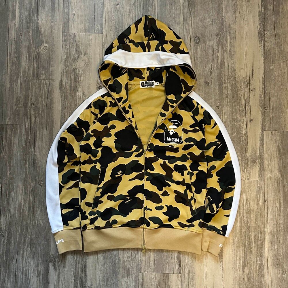A Bathing Ape Bape 1st Camo Line Jersey Full Zip Hoodie Size Medium